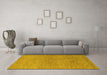 Machine Washable Abstract Yellow Modern Rug in a Living Room, wshabs1711yw