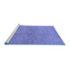 Sideview of Machine Washable Abstract Blue Modern Rug, wshabs1711blu