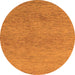 Round Machine Washable Abstract Orange Modern Area Rugs, wshabs1711org