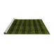 Sideview of Machine Washable Abstract Green Modern Area Rugs, wshabs1712grn