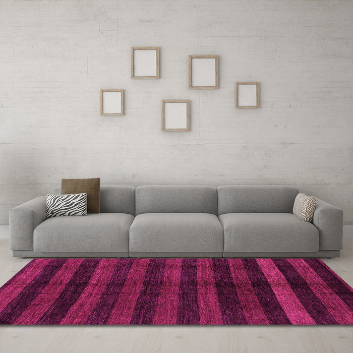 Machine Washable Abstract Pink Modern Rug in a Living Room, wshabs1712pnk
