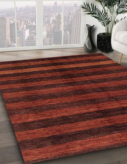 Abstract Dark Red Modern Rug in Family Room, abs1712