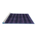 Sideview of Machine Washable Abstract Blue Modern Rug, wshabs1712blu