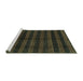 Sideview of Machine Washable Abstract Turquoise Modern Area Rugs, wshabs1712turq