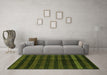 Machine Washable Abstract Green Modern Area Rugs in a Living Room,, wshabs1712grn