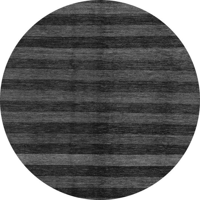 Round Machine Washable Abstract Gray Modern Rug, wshabs1712gry