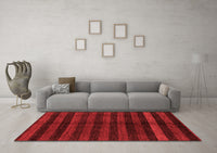 Machine Washable Abstract Red Modern Rug, wshabs1712red