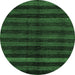 Round Abstract Emerald Green Modern Rug, abs1712emgrn