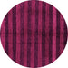 Round Machine Washable Abstract Pink Modern Rug, wshabs1712pnk