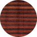 Round Abstract Dark Red Modern Rug, abs1712