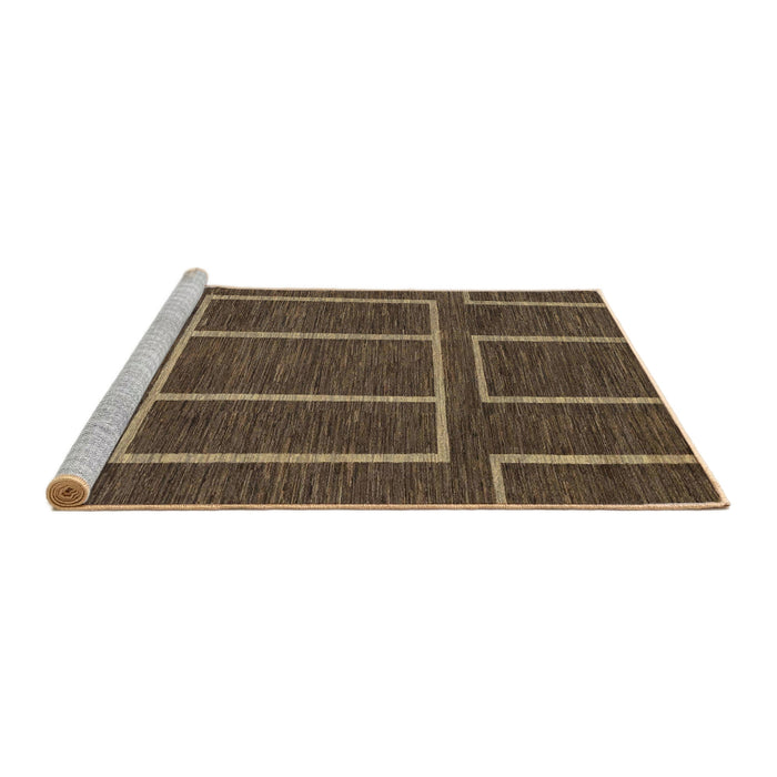 Sideview of Machine Washable Abstract Bakers Brown Rug, wshabs1713