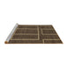 Sideview of Machine Washable Abstract Bakers Brown Rug, wshabs1713