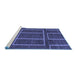 Sideview of Machine Washable Abstract Blue Modern Rug, wshabs1713blu