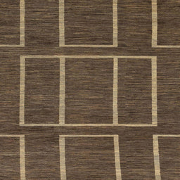 Square Machine Washable Abstract Bakers Brown Rug, wshabs1713