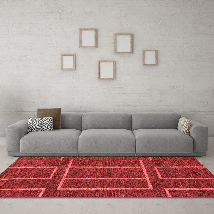 Modern Red Washable Rugs