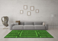 Machine Washable Abstract Green Modern Rug, wshabs1713grn