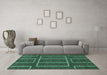 Machine Washable Abstract Turquoise Modern Area Rugs in a Living Room,, wshabs1713turq