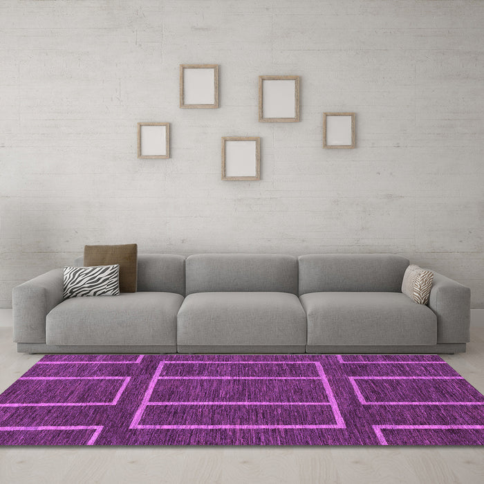 Machine Washable Abstract Purple Modern Area Rugs in a Living Room, wshabs1713pur