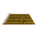 Sideview of Machine Washable Abstract Yellow Modern Rug, wshabs1713yw