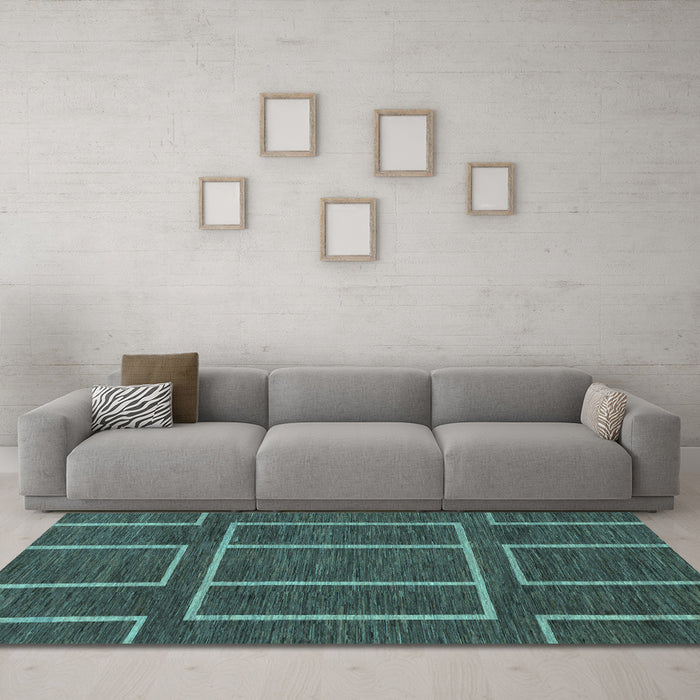 Machine Washable Abstract Light Blue Modern Rug in a Living Room, wshabs1713lblu