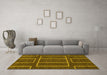 Machine Washable Abstract Yellow Modern Rug in a Living Room, wshabs1713yw