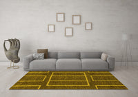 Machine Washable Abstract Yellow Modern Rug, wshabs1713yw