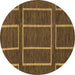 Round Abstract Brown Modern Rug, abs1713brn