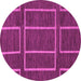 Round Abstract Pink Modern Rug, abs1713pnk