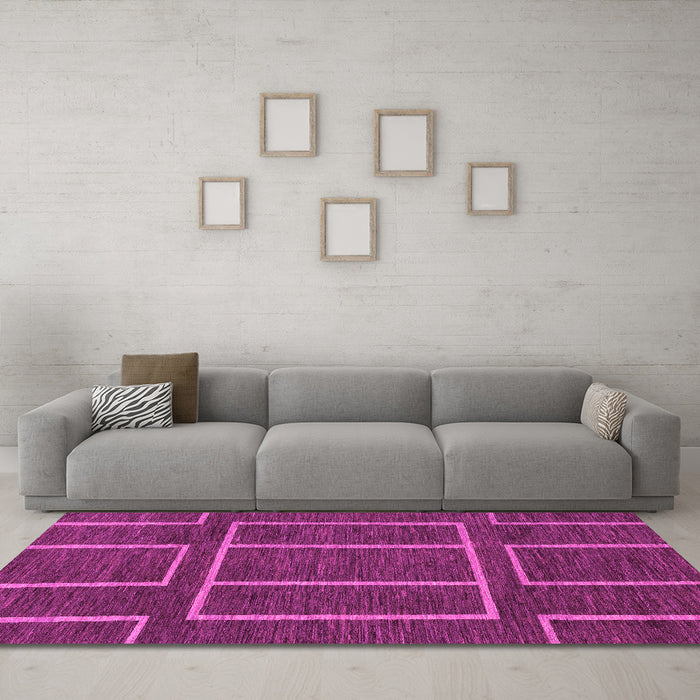 Machine Washable Abstract Pink Modern Rug in a Living Room, wshabs1713pnk