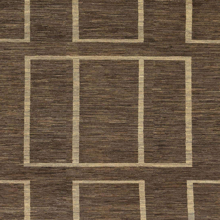 Machine Washable Abstract Bakers Brown Rug, wshabs1713