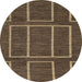 Round Machine Washable Abstract Bakers Brown Rug, wshabs1713