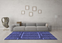 Machine Washable Abstract Blue Modern Rug, wshabs1713blu