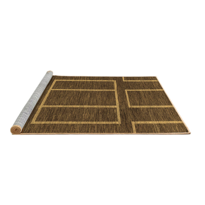 Sideview of Machine Washable Abstract Brown Modern Rug, wshabs1713brn