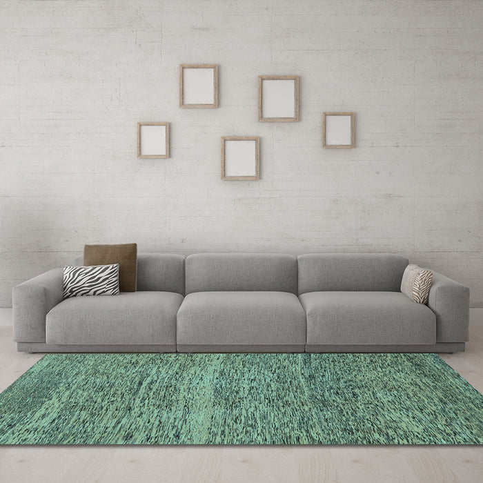 Machine Washable Abstract Light Blue Modern Rug in a Living Room, wshabs1714lblu