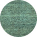 Round Machine Washable Abstract Light Blue Modern Rug, wshabs1714lblu