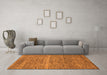 Machine Washable Abstract Orange Modern Area Rugs in a Living Room, wshabs1714org