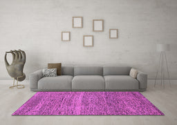Machine Washable Abstract Purple Modern Area Rugs in a Living Room, wshabs1714pur