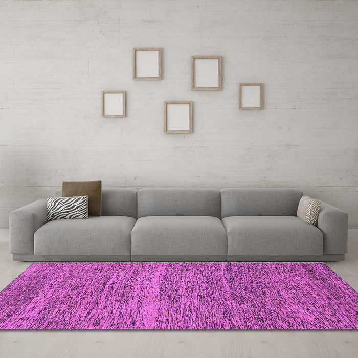 Machine Washable Abstract Purple Modern Area Rugs in a Living Room, wshabs1714pur
