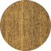 Round Abstract Brown Modern Rug, abs1714brn