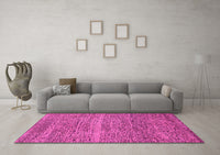 Machine Washable Abstract Pink Modern Rug, wshabs1714pnk