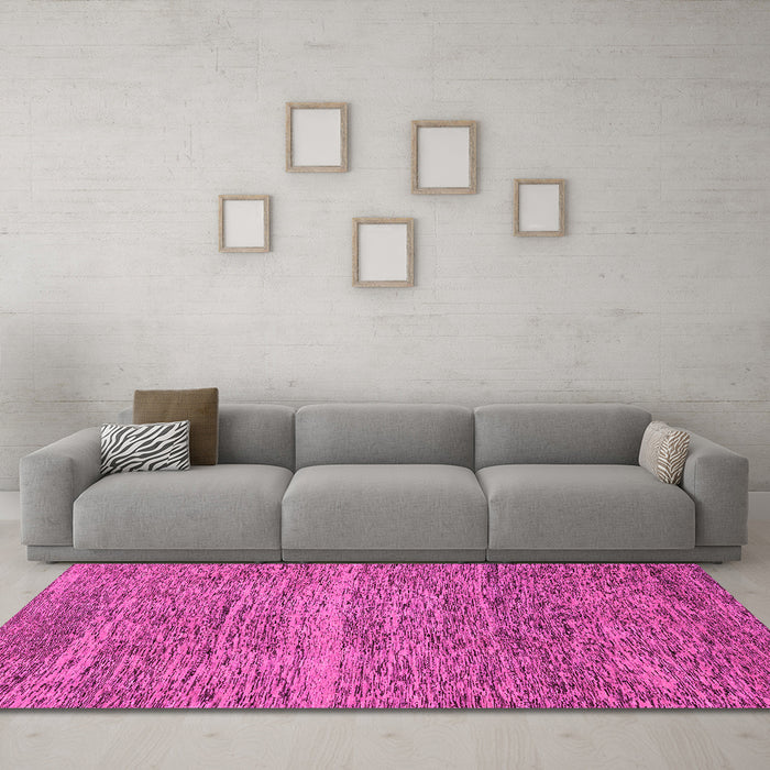 Machine Washable Abstract Pink Modern Rug in a Living Room, wshabs1714pnk