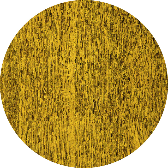 Round Machine Washable Abstract Yellow Modern Rug, wshabs1714yw