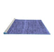 Sideview of Machine Washable Abstract Blue Modern Rug, wshabs1714blu