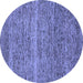 Round Abstract Blue Modern Rug, abs1714blu