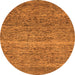 Round Machine Washable Abstract Orange Modern Area Rugs, wshabs1714org