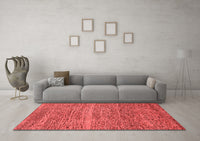 Machine Washable Abstract Red Modern Rug, wshabs1714red