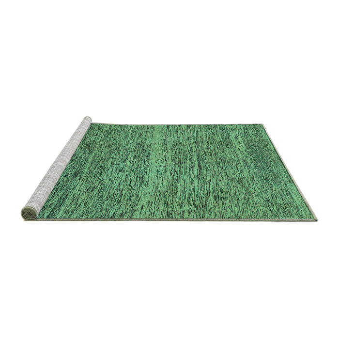 Sideview of Machine Washable Abstract Turquoise Modern Area Rugs, wshabs1714turq