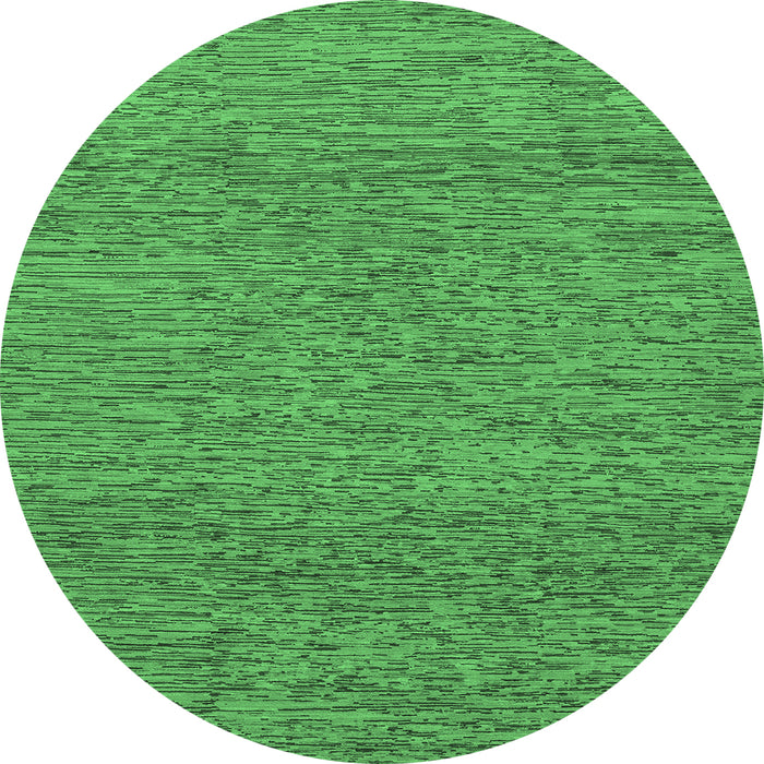 Round Machine Washable Abstract Emerald Green Modern Area Rugs, wshabs1715emgrn
