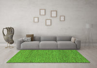 Machine Washable Abstract Green Modern Rug, wshabs1715grn