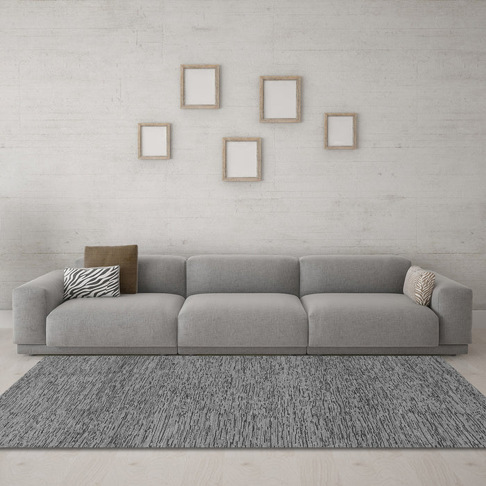 Machine Washable Abstract Gray Modern Rug in a Living Room,, wshabs1715gry